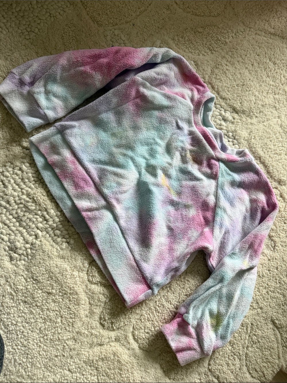 Flowers by Zoe Girls size 3T Pastel Tie-Dye Crewneck Sweatshirt - Pink & Blue